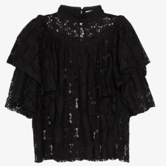 Isabel Marant étoile black lace top perfect French design size 38 (US size 6-8) - Picture 2 of 12